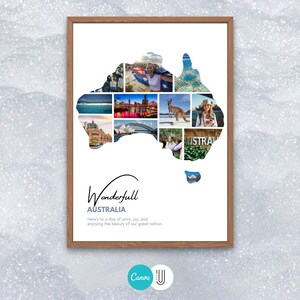 Australia Map Photo Collage: Custom Travel Gift (Digital File)