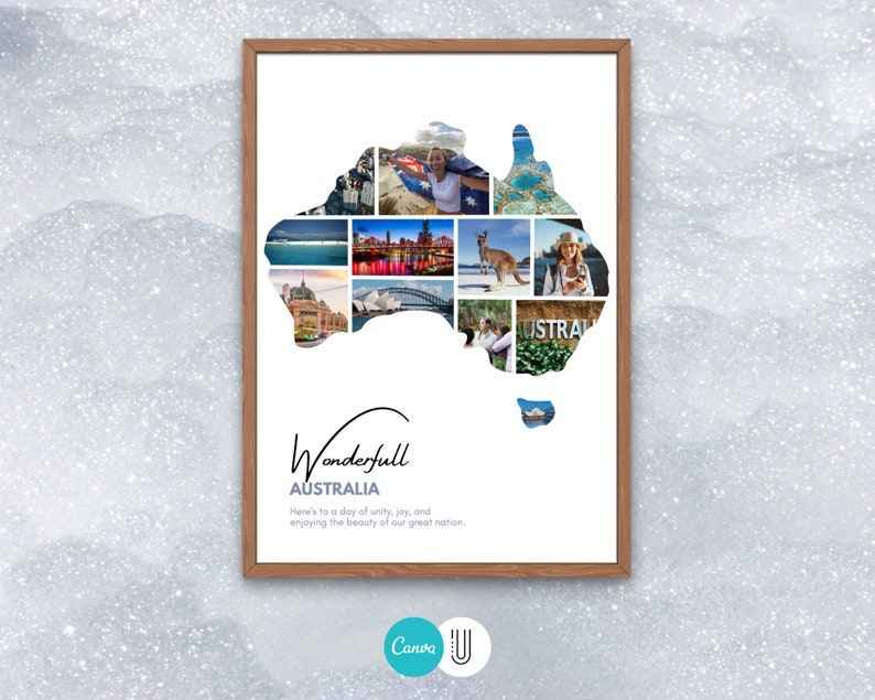 Australia Map Photo Collage: Custom Travel Gift (Digital File)
