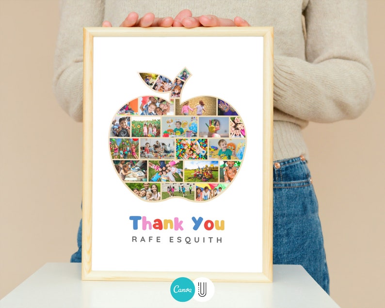 Custom Apple Photo Collage: Teacher Appreciation Gift (Digital File)