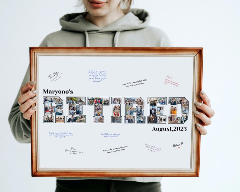 Custom Retirement Photo Collage: Farewell Gift (Digital File)