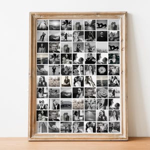 70 Photo Collage Template, Minimalist Grid (Canva Digital Download)