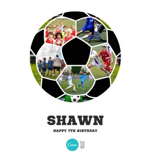 Soccer Ball Photo Collage: Canva Football Gift (Digital File)