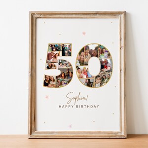 Personalized 50th Birthday Photo Collage Gift (Digital File)