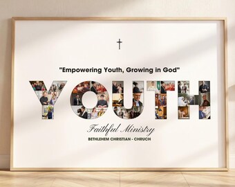 Youth Ministry Photo Collage Template: Christian Gift (Digital Download)