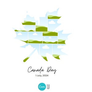 Canada Maple Leaf Photo Collage: Custom Travel Art (Digital Download)