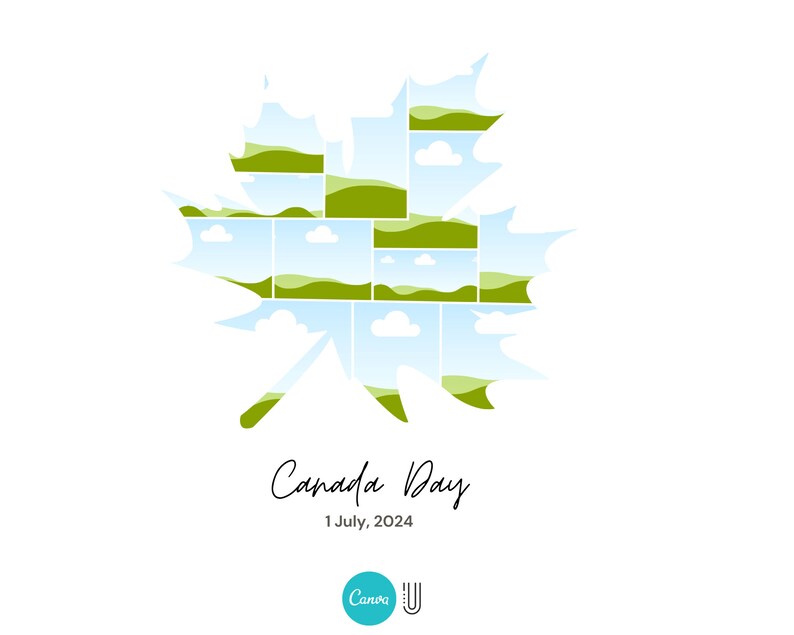Canada Maple Leaf Photo Collage: Custom Travel Art (Digital Download)
