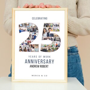 25th Work Anniversary Photo Collage Gift (Digital File)