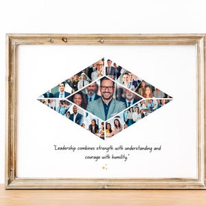 Diamond Photo Collage Template: Anniversary, Wedding, Valentine's Gift (Digital File)