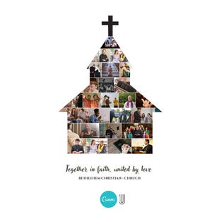 Personalized Church Photo Collage: Pastor Appreciation Gift (Digital File)