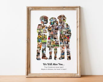 Freunde CollageFotovorlage für personalisierte Abschiedsgeschenke, Freundschaftserinnerungen, Andenken an BFF Jungen und Mädchen und Abschied PhotoColla