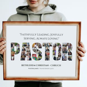 Pastor Appreciation Photo Collage: Christian Group Gift (Digital File)