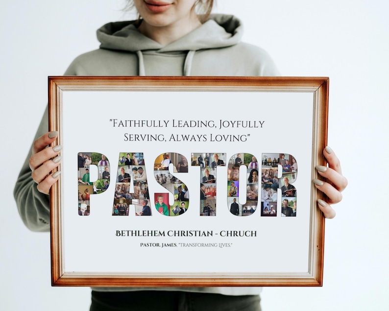 Pastor Appreciation Photo Collage: Christian Group Gift (Digital File)