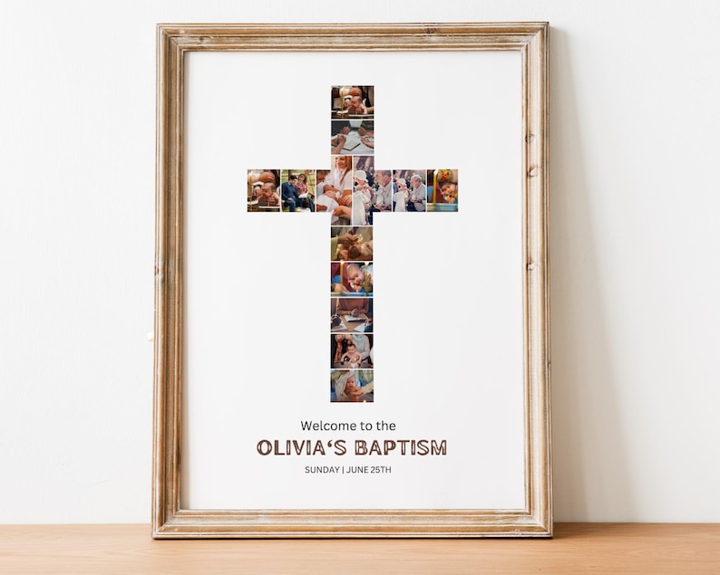 Custom Cross Photo Collage: Baptism or Confirmation Gift (Digital Download)