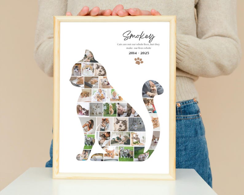 Custom Cat Photo Collage Template: Pet Memorial Gift (Digital File)