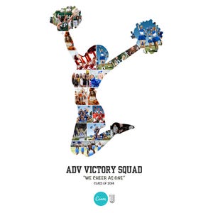 Cheerleadingfotocollage: cadeau seniorenavond (afdrukbaar) afbeelding 2