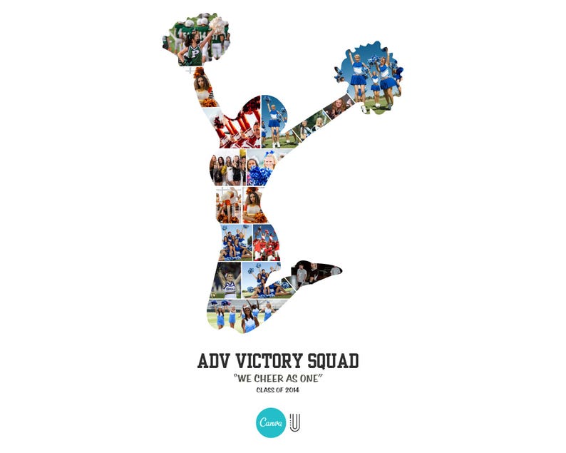 Cheerleadingfotocollage: cadeau seniorenavond (afdrukbaar) afbeelding 2