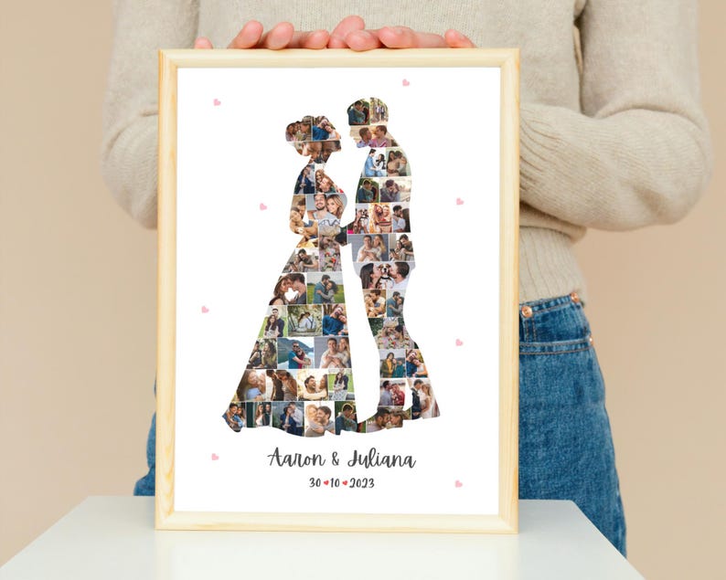 Couples Photo Collage Template, Anniversary Gift (Digital File)