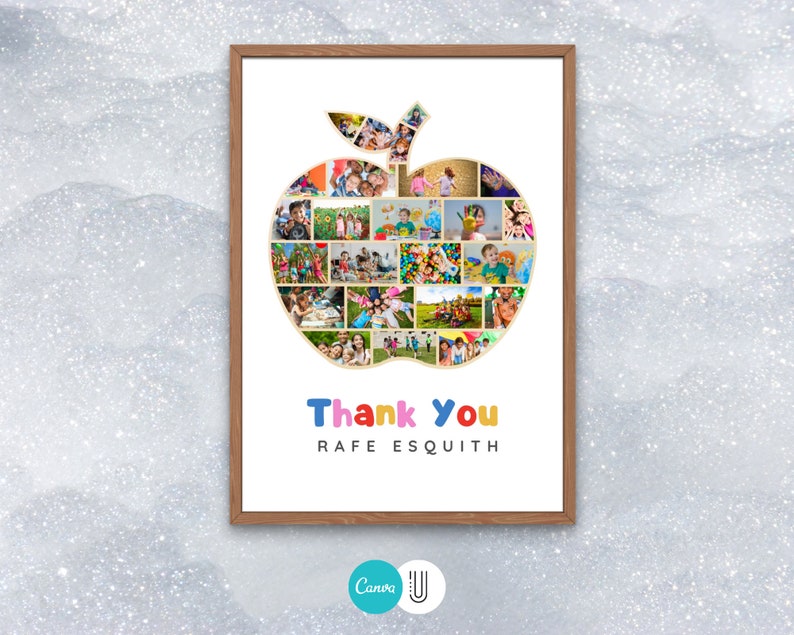 Custom Apple Photo Collage: Teacher Appreciation Gift (Digital File)