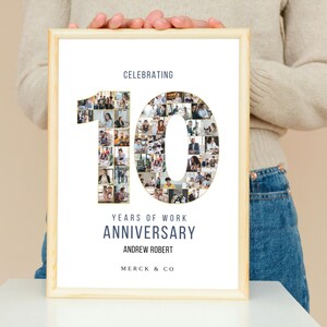 10th Work Anniversary Photo Collage Gift (Digital File)