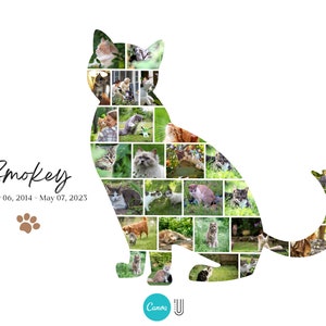 Custom Cat Photo Collage Template: Pet Memorial Gift (Digital File)