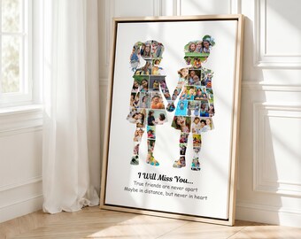 Best Friend Photo Collage Gift, Two Girls Friendship Print (Digital)
