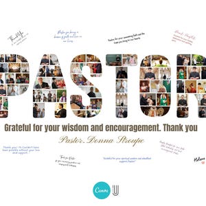 Pastor Appreciation Photo Collage: Christian Church Group Gift (Canva Digital Template)