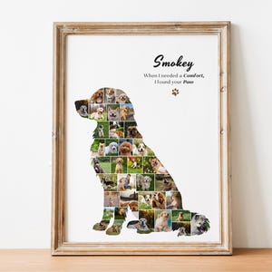 Personalized Golden Retriever Photo Collage Template Custom Dog Memorial Gift Pet Wall Art Printable Digital Download image 1