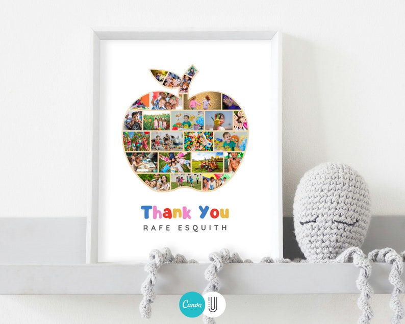 Custom Apple Photo Collage: Teacher Appreciation Gift (Digital File)