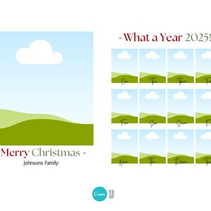 Editable Christmas Photo Card Template: Year in Review Collage (Digital Download)