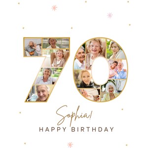 Fotokollagepresent till 70-årsdag: Canva-mall (digital nedladdning) bild 3