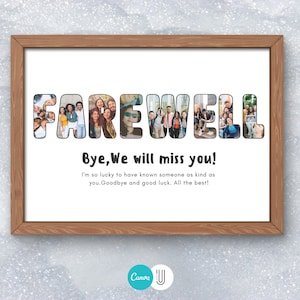 Custom Farewell Photo Collage Gift: Goodbye, Retirement, Graduation (Digital File)