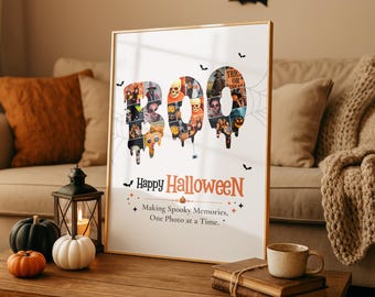 Halloween-Canva-Vorlage | Gruselfoto-Collage | Geschenkidee für die schaurig-schöne Jahreszeit | Druckbare Wanddeko | Bearbeitbarer digitaler Download