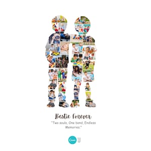 Boys Best Friend Photo Collage Print, Friendship Gift (Digital Download)