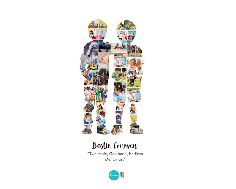 Boys Best Friend Photo Collage Print, Friendship Gift (Digital Download)