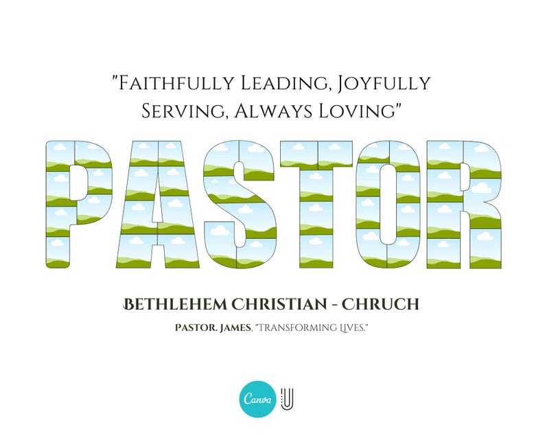 Pastor Appreciation Photo Collage: Christian Group Gift (Digital File)