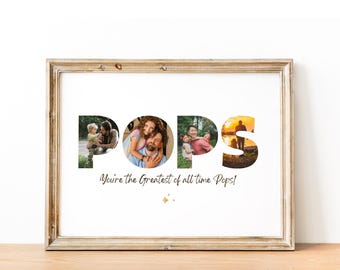 Modèle sur toile pour collage photo pops pour la fête des pères, cadeau d'anniversaire de papa, motifs pour papa en toile à faire soi-même, photocollage pops créatifs et cadeau pour H