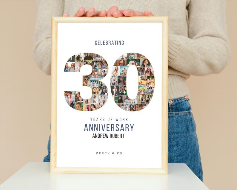 30th Work Anniversary Photo Collage Gift (Digital Download)