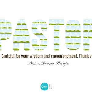 Pastor Appreciation Photo Collage Gift (Digital Download)