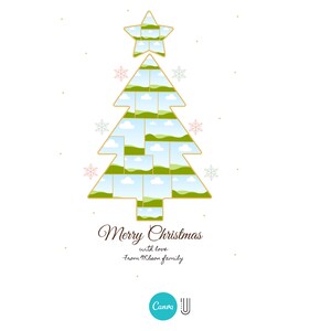 Custom Christmas Photo Collage: Xmas Tree Gift (Digital File)