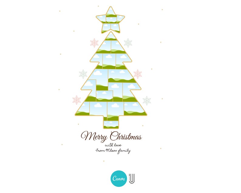Custom Christmas Photo Collage: Xmas Tree Gift (Digital File)