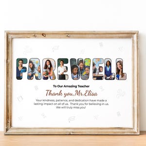 Gift for Teacher from Students, Personalized Teacher Photo Collage, Retirement Keepsake, End of School Year
