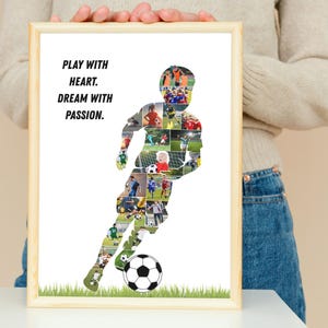Football Boy Silhouette Photo Collage | Soccer Kids Canva Template