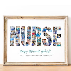 Custom Nurse Photo Collage: Personalized Retirement Gift (Digital File)