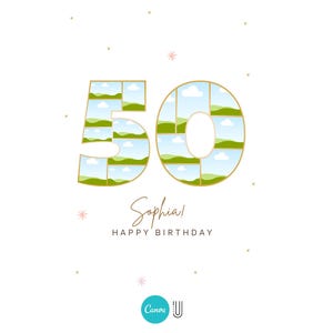 Personalized 50th Birthday Photo Collage Gift (Digital File)