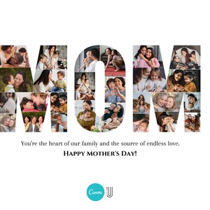 Personalized Mom Photo Collage: DIY Mother's Day Canva Template (Digital Download)