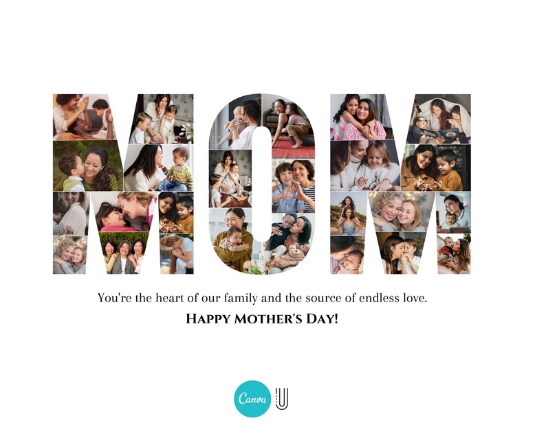 Personalized Mom Photo Collage: DIY Mother's Day Canva Template (Digital Download)