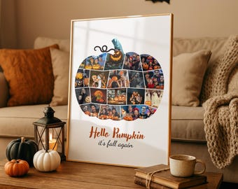 Halloween Pumpkin Photo Collage Template: Fall Family Keepsake