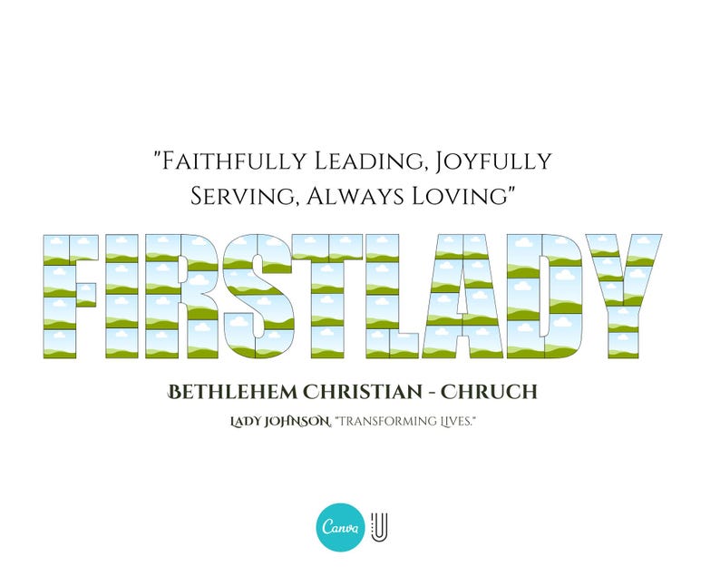 First Lady Photo Collage Gift: Church Ministry Appreciation (Digital File)