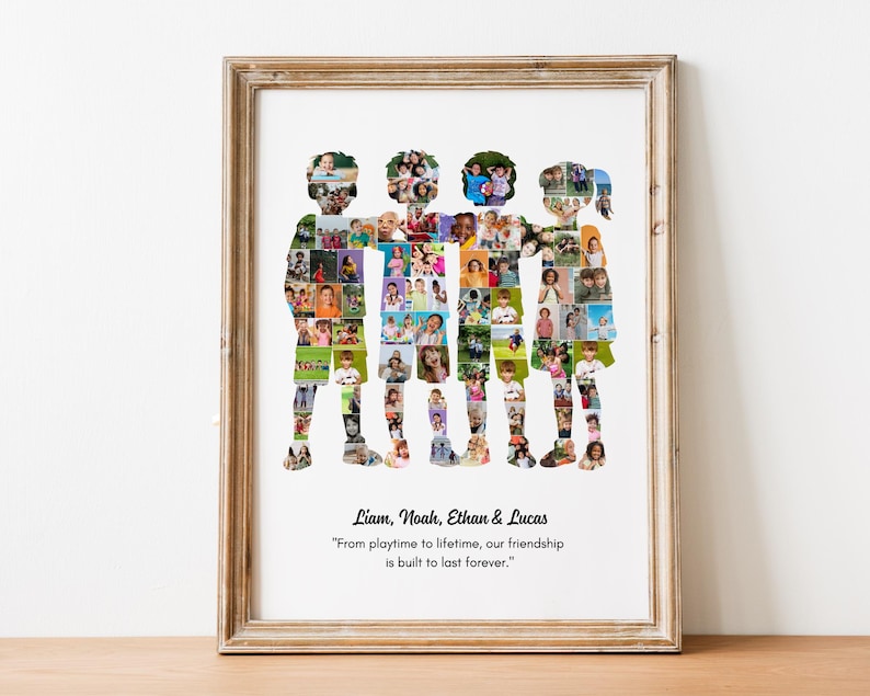 Friends Photo Collage, Customizable Canva Template (Digital Download