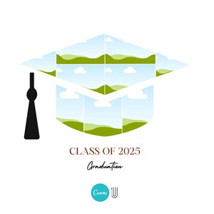 Graduation Cap Photo Collage Template: Senior Gift (Editable in Canva)
